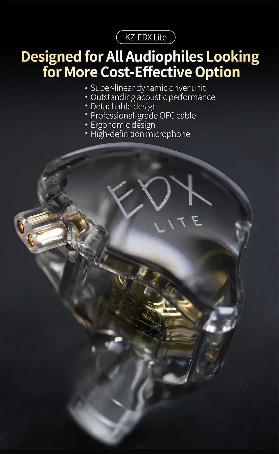 Tidesmit EDX Lite HiFi Bass In-Ear Monitors with Microphone Tidesmit