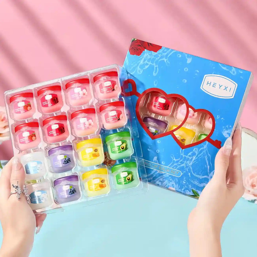 Fruit Lip Balm Set: 16pc Moisturizing Lip Care Kit for Dry Lips Lip Care 16pcs kit Tidesmit