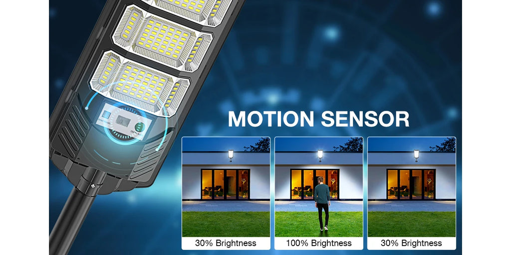 6500K Solar Street Light Outdoor IP67Waterfroof, 240PCS 5730LEDs Solar Flood Lights Outdoor Dusk To Dawn, Security Street Lights Motion Sensor With Remote Control For Parking Lot, Yard,Street