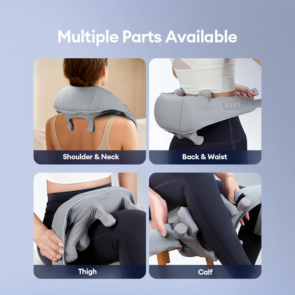 Wireless Neck and Shoulder Massager - 8-Head Deep Tissue Shiatsu Back Massage Instrument Tidesmit