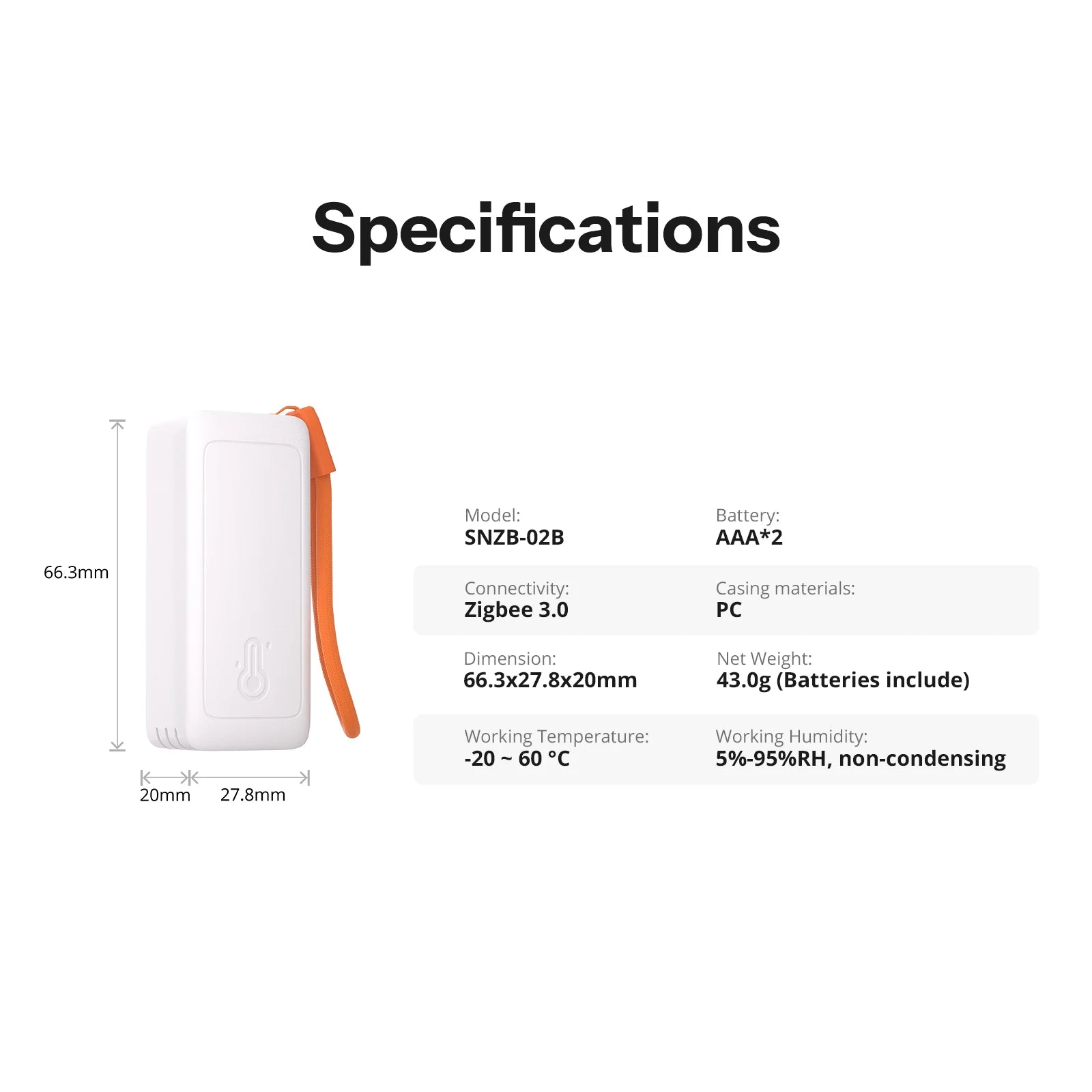 SONOFF Zigbee Temperature and Humidity Sensor Smart Home Airguard TH Lite SNZB-02B Ewelink APP Control Work With Alexa Google