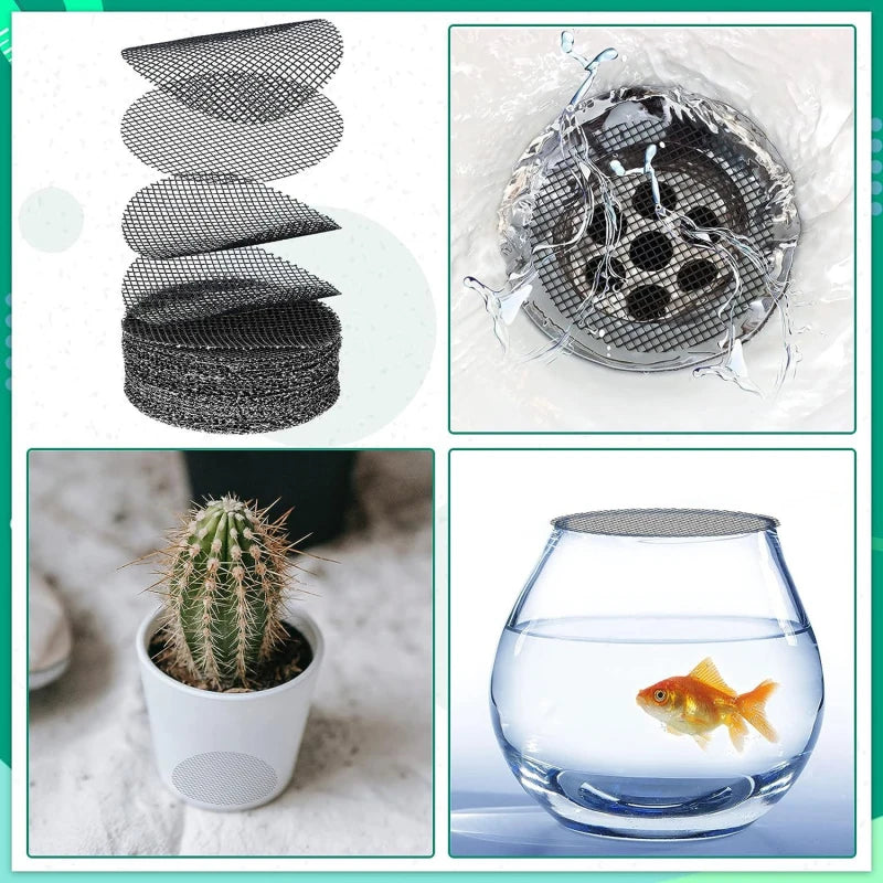 Pot Hole Mesh Pad Mat Grid Round Drainage Hole Screen for Pot Bottom Prevent Soil Loss Anti Bonsai Flower Plant Gardening Tools