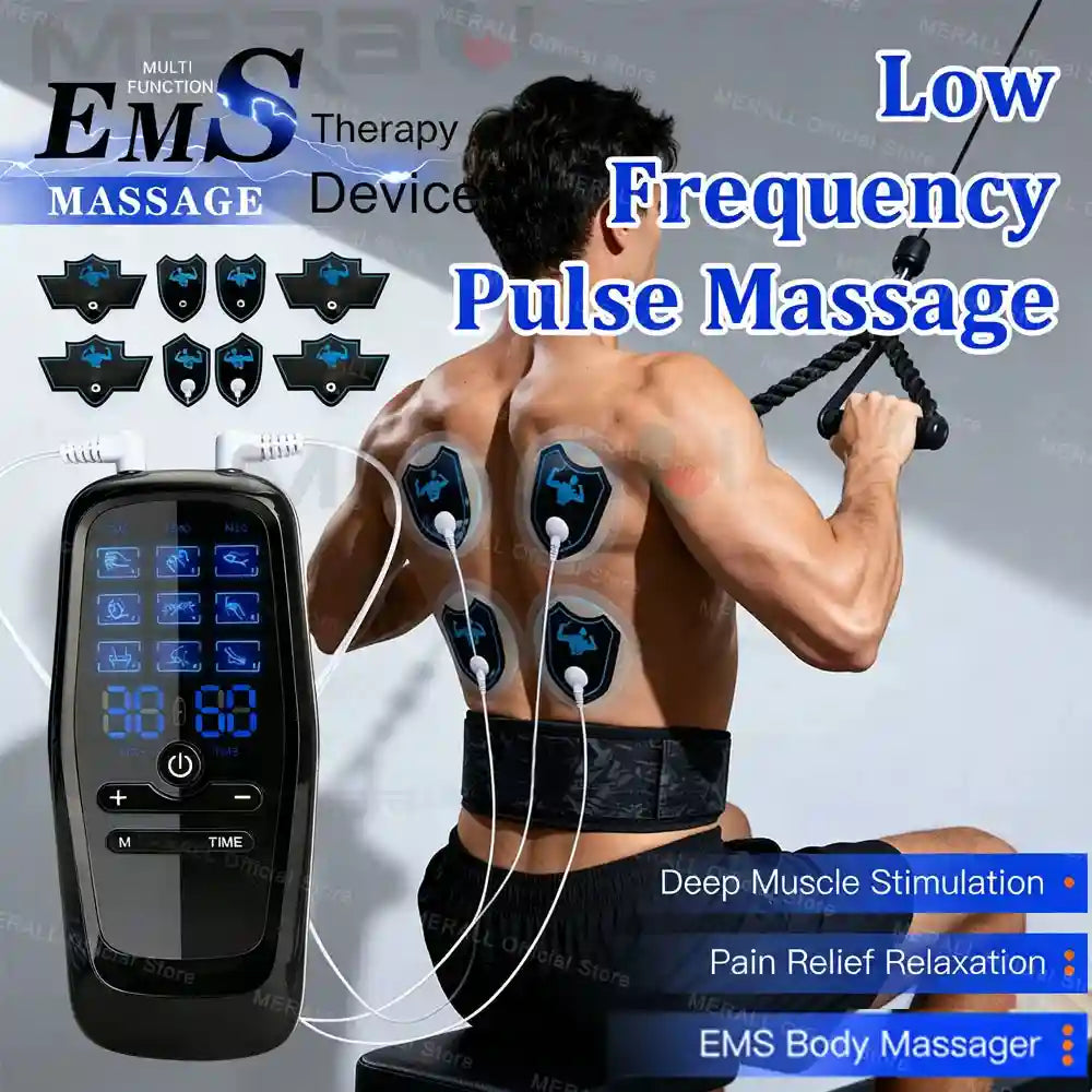 Electric EMS Muscle Stimulator: Portable Deep Tissue Recovery Device Massage Roller Tidesmit