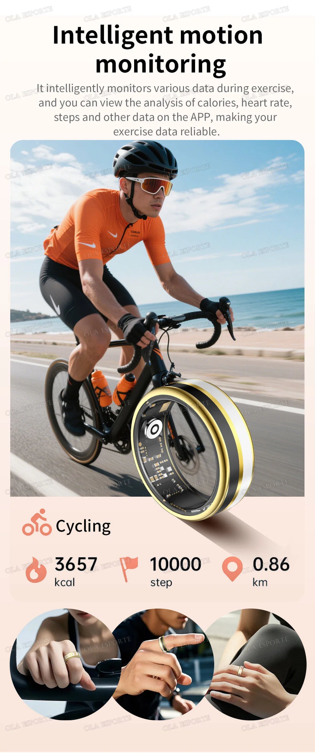 Bluetooth Smart Ring Men Women Heart Rate Blood Oxygen Health Monitor Gesture Control Waterproof Sports Various styles Smartring