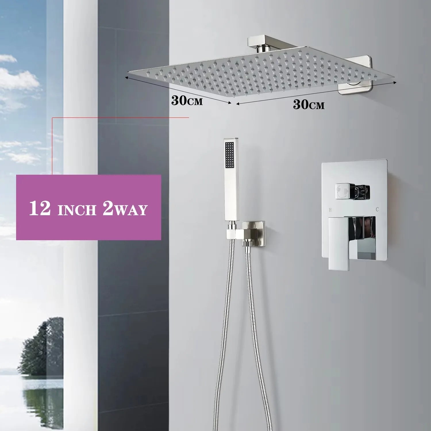 Bathroom Showe Faucet Rainfall Shower Head Wall Mounted Shower Mixer Tap Shower Set