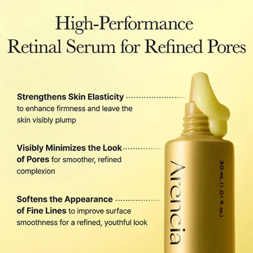Retinal booster shot cream bottle with dropper, gold-toned packaging
