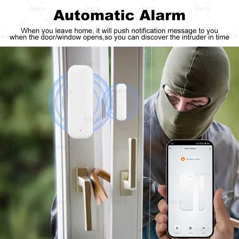 Zigbee Door Sensor Window Contact Sensor Open Closed Detector Smart Home Alarm Security Protection work with Tuya Hub Smart Life
