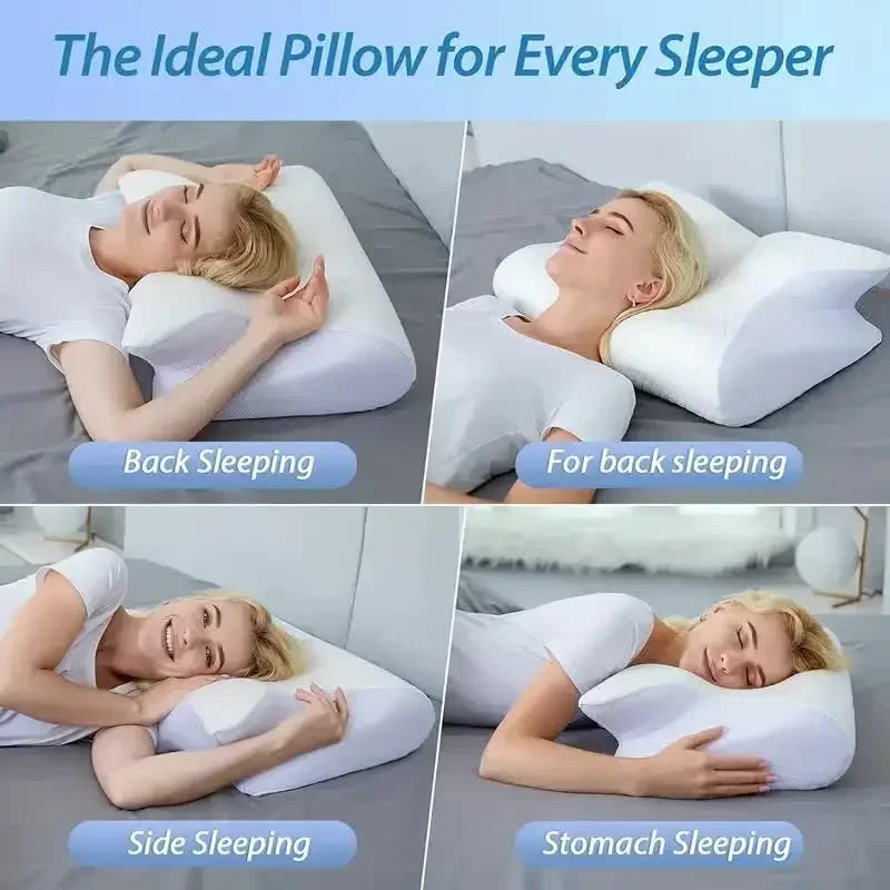 Memory Foam Butterfly Neck Pillow for Cervical Spine and Neck Support Relaxation Treatment Tidesmit