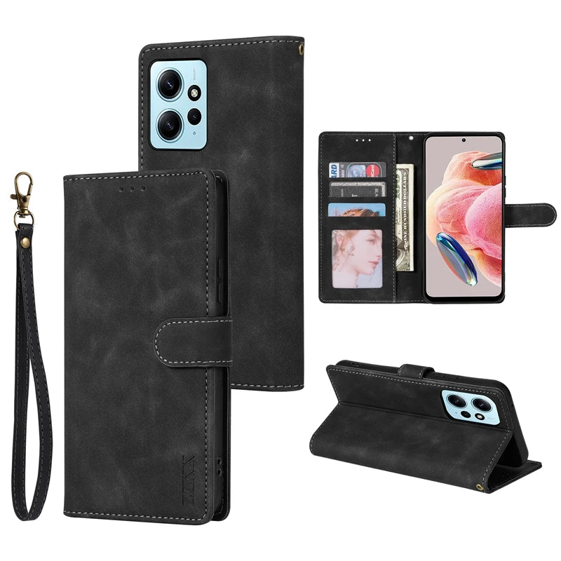 Redmi Note Wallet Case - Shock-Absorbing Leather Flip Cover Tidesmit