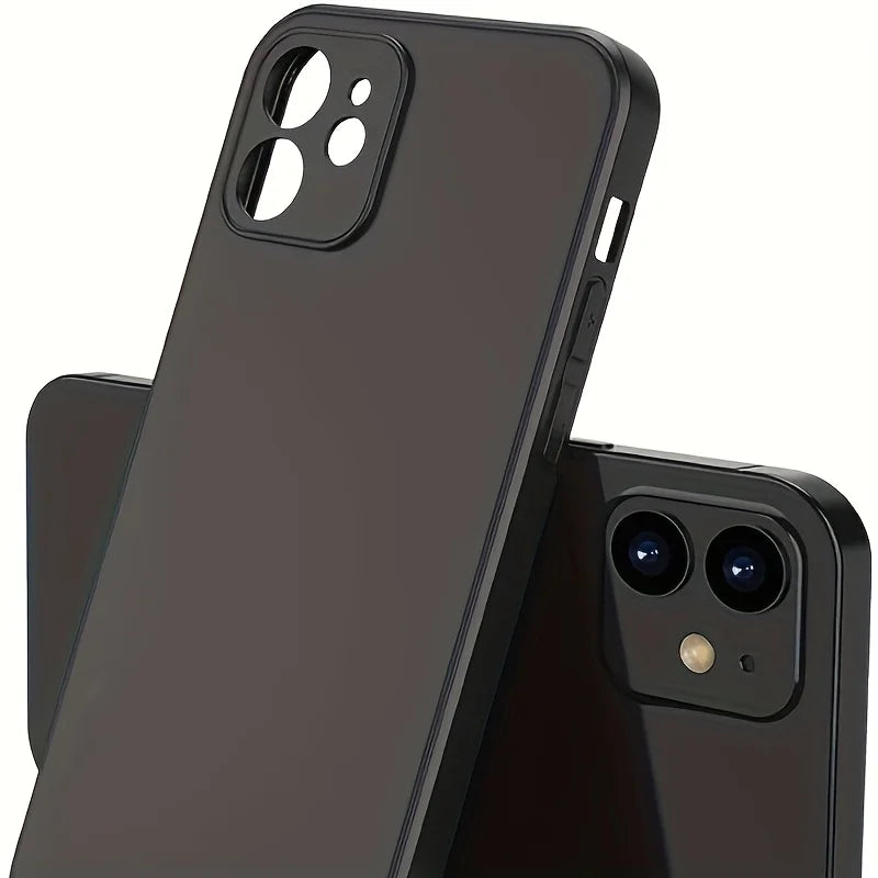 Matte black protective phone case with camera cutouts for a dual-lens smartphone.