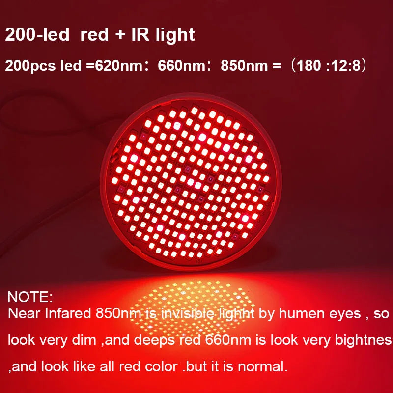 Beauty Anti Aging Red led Light bulb E27 Therapy Deep red 660 850nm IR Infrared plant grow lamp for Full Body Skin Pain Relie t