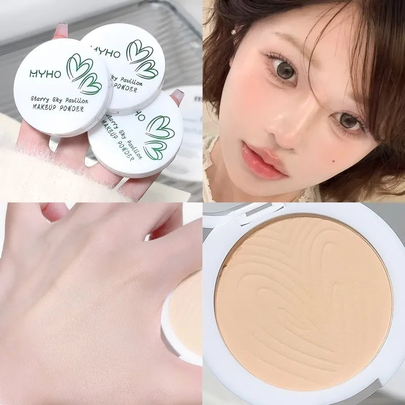 Tidesmit natural matte pressed powder for oil control and brightening in a detailed texture close-up view