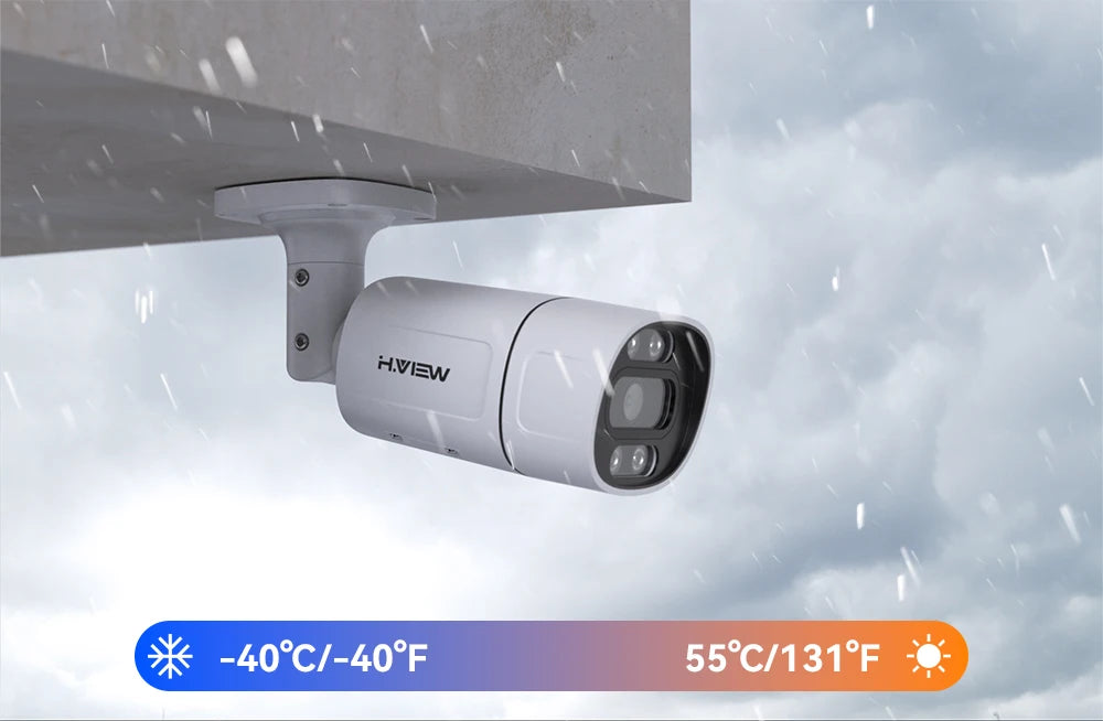 H.View 4K 5Mp 8Mp poe Cctv Security Camera System Home Video Surveillance Kit 8Ch Nvr Audio Outdoor Ip Camera xmeye app