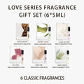 HOPE CHRISTINE Love Series 6pc EDT Gift Set. Slim vials, floral, woody, fruity notes. Long-lasting perfume for women.