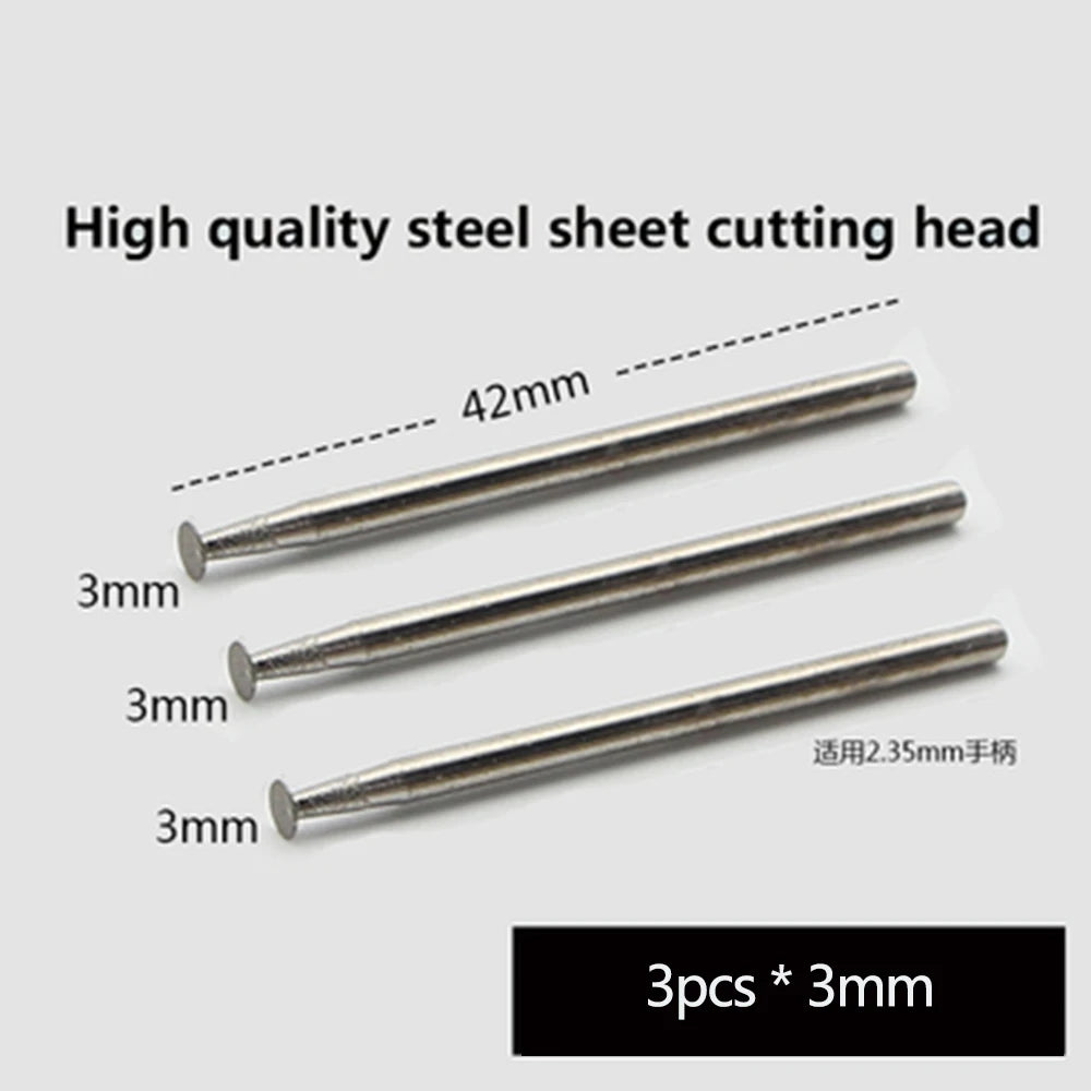 Steel sheet cutting head tips, 3mm diameter, 3-piece set