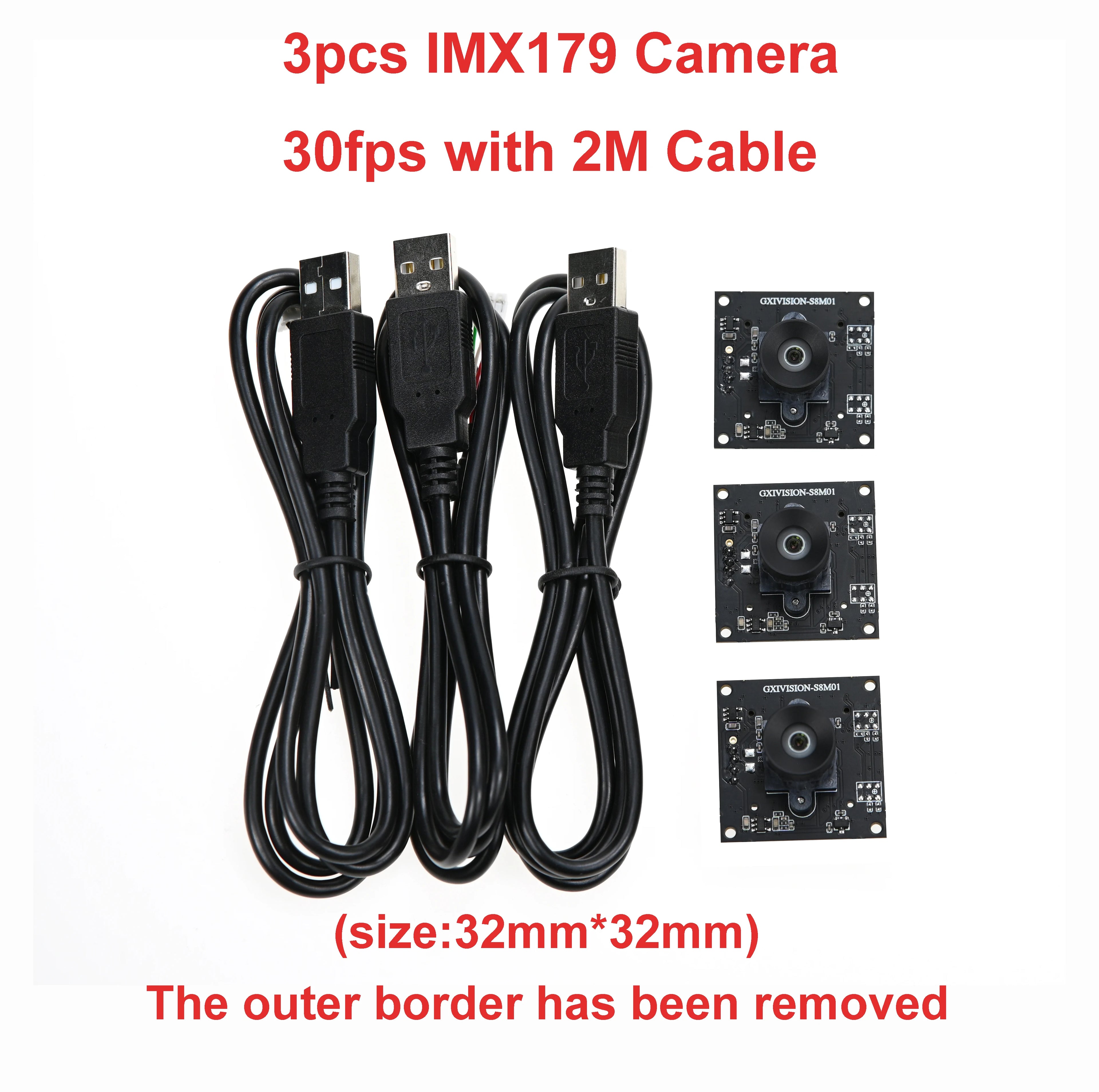 GXIVISION OV9732 30FPS 2M Cable 100 Degree USB Camera Module,3pcs OV2735/IMX179/OV2710 Compatible For Autodarts.io Scoring