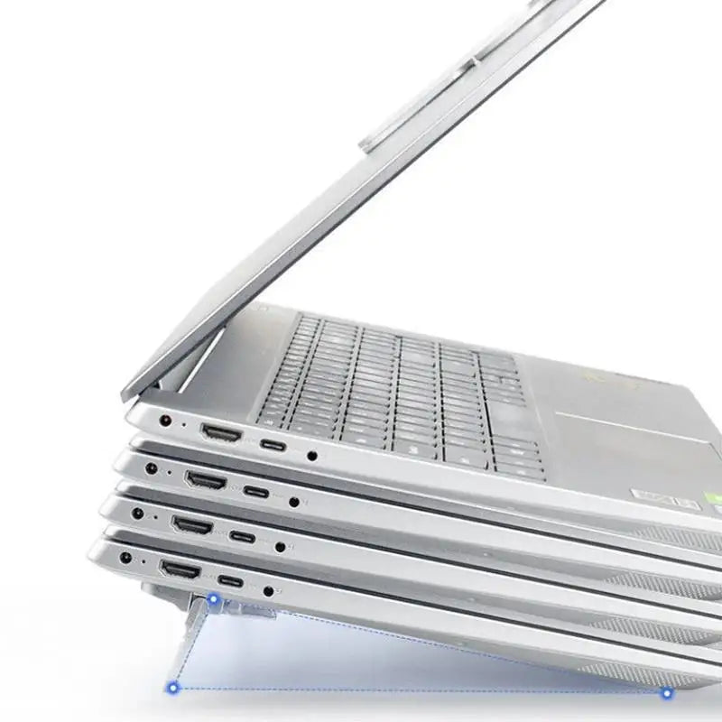 2-pack Hopfällbart Laptopställ - Portabelt Notebook-stöd, Justerbar Höjare, Kylfunktion, Universellt för Laptop och Surfplatta