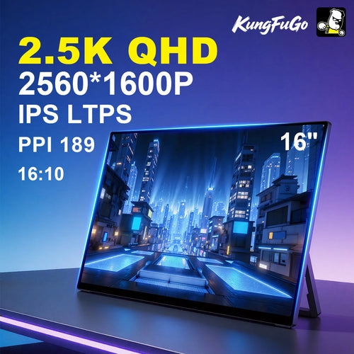 16-inch 2.5K Touchscreen Full Aluminum CNC Full Lamination 144Hz High-Definition High-Brightness One-Cable Portable Monitor