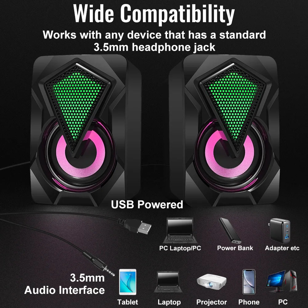 USB Gaming Speakers for Desktop PC and Laptop with RGB LED - Tidesmit Tidesmit