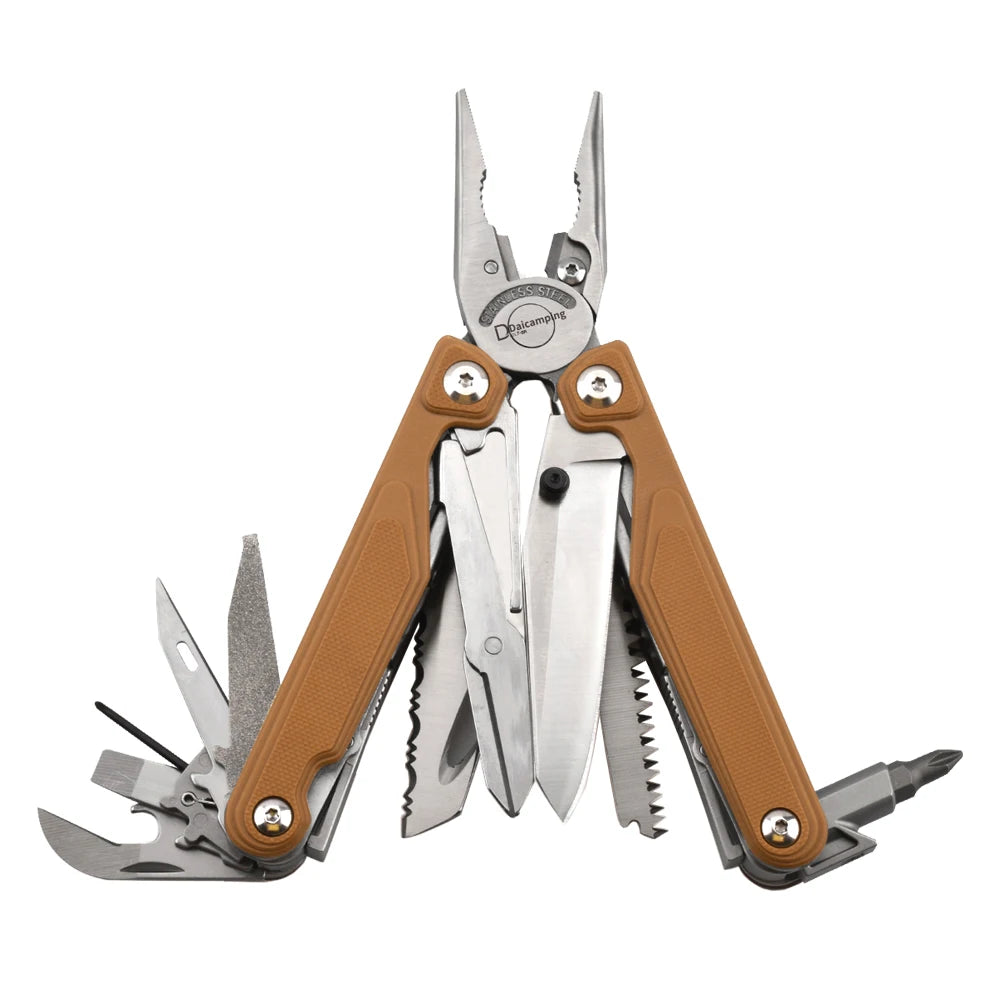 Daicamping DL7 Titanium G10 Stainless Handle Outdoor Camping Folding EDC Multi Tools Pliers Hand Tools Set Multi-tools Kit