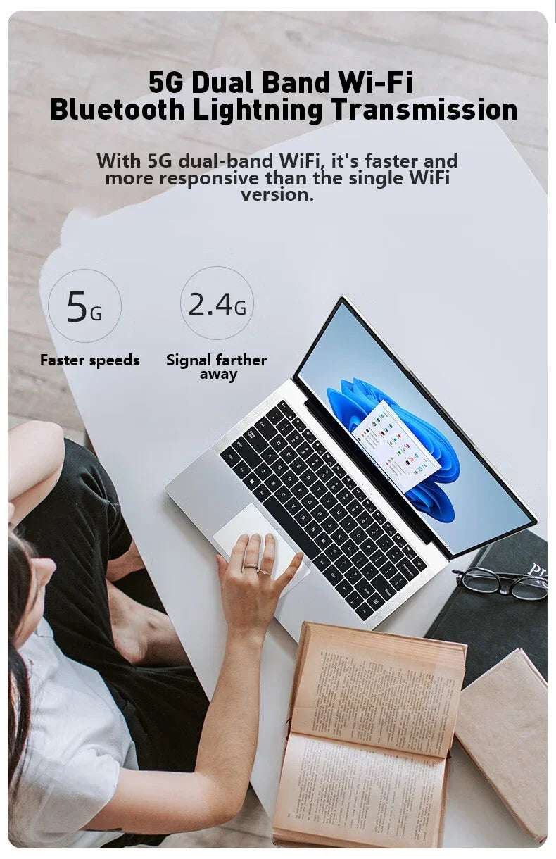 14.1 Inch Slim Fashion Notebook 2026 New Arrival Intel Core I7-8650U Mass Storage Laptop Ideal for Home Office & Daily Learning