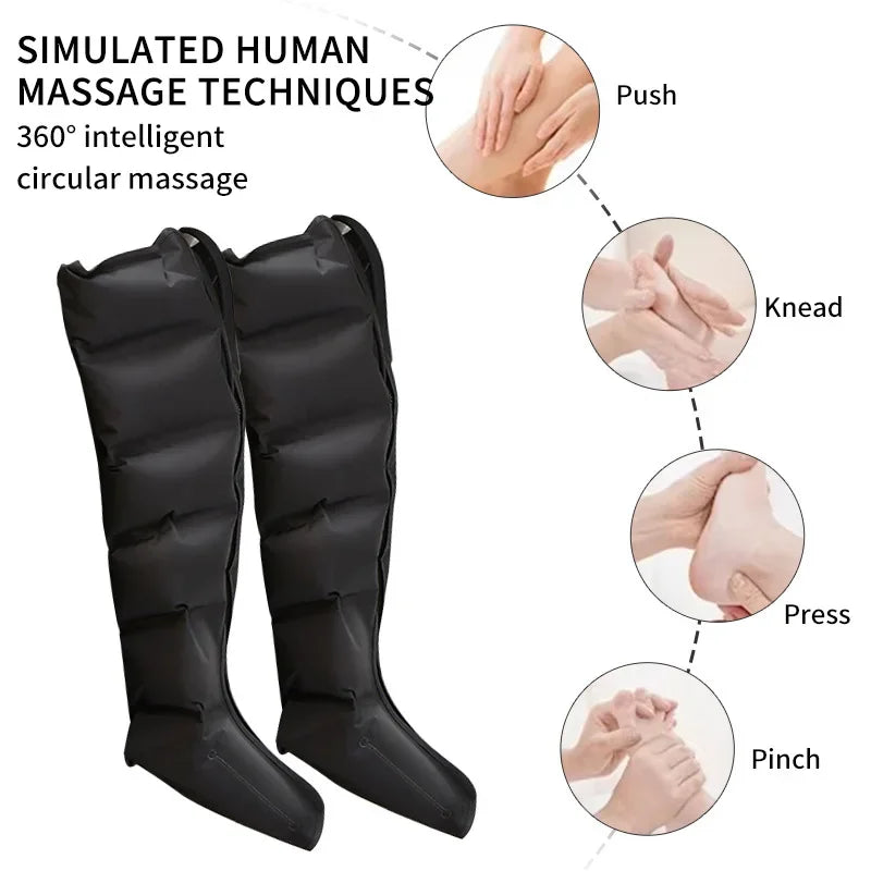 Air Pressure Leg Massager with Heat Therapy & Deep Tissue Relief Back Massage Instrument Tidesmit