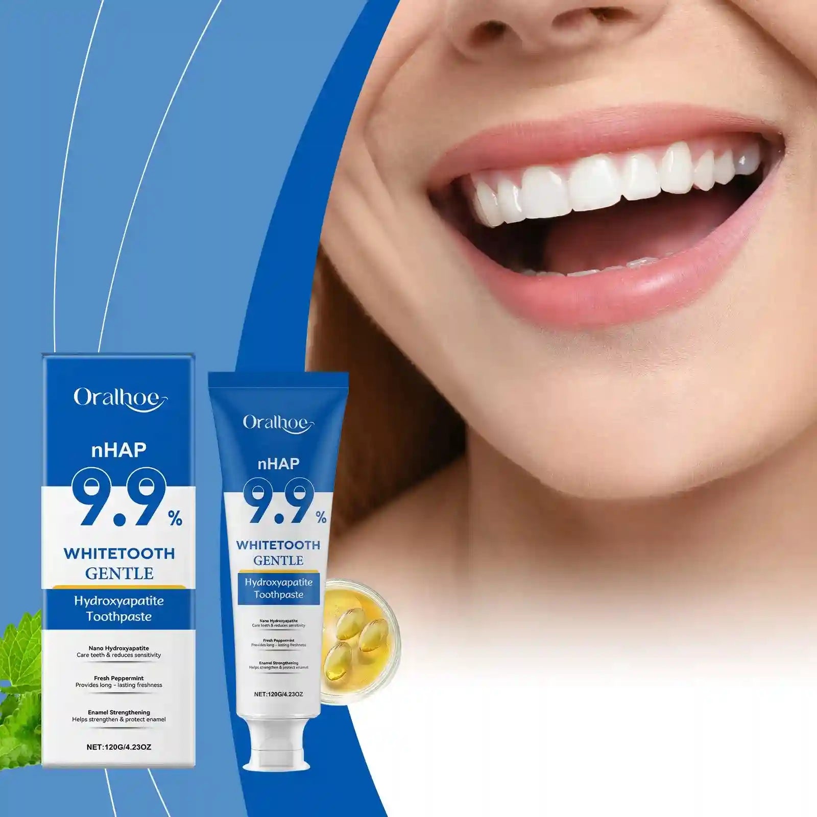 Tidesmit Hydroxyapatite toothpaste for enamel repair, teeth whitening, and effective stain removal.