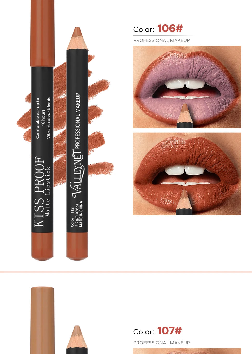4-piece wood lipstick set in nude brown, featuring long-lasting, waterproof, velvet matte finish lip makeup.