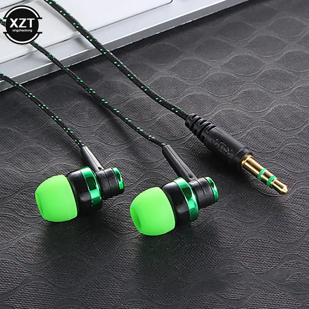 Wired In-Ear Headphones with Mic, Durable Nylon Cable | Tidesmit green Tidesmit