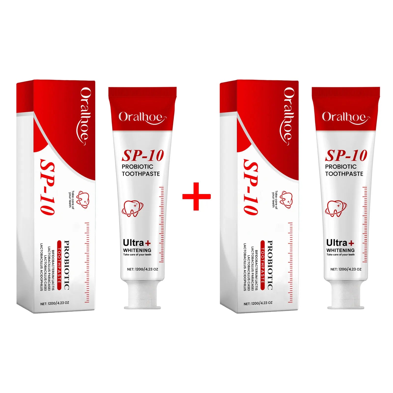 Tidesmit Sp10 probiotic toothpaste for teeth whitening, plaque removal, gum protection, and fresh breath.