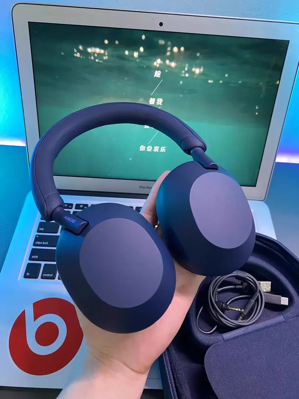 Sony WH-1000XM5 Wireless Noise Cancelling Headphones by Tidesmit Blue france Tidesmit