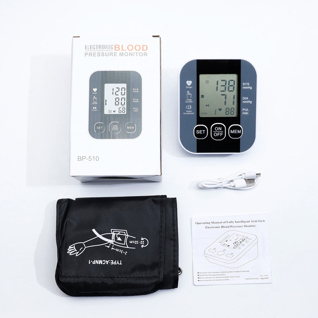 Digital Arm Blood Pressure Meter 32cm Cuff Medical Pressure Tonometer Tensiometer Baumanometer Pulse Sphygmomanometer