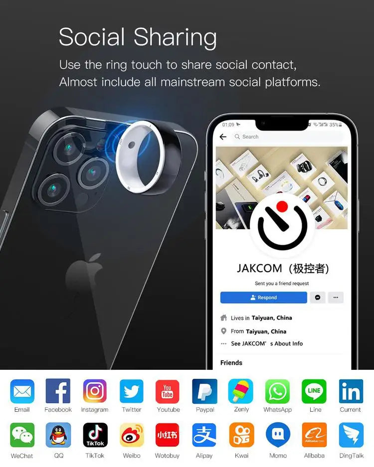 Smart Health Ring with NFC & Biometric Sensor | Tidesmit Tidesmit