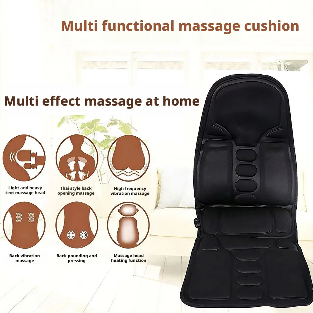 Heated Electric Massage Cushion for Car - Portable Muscle Relief Massage Cushion Tidesmit