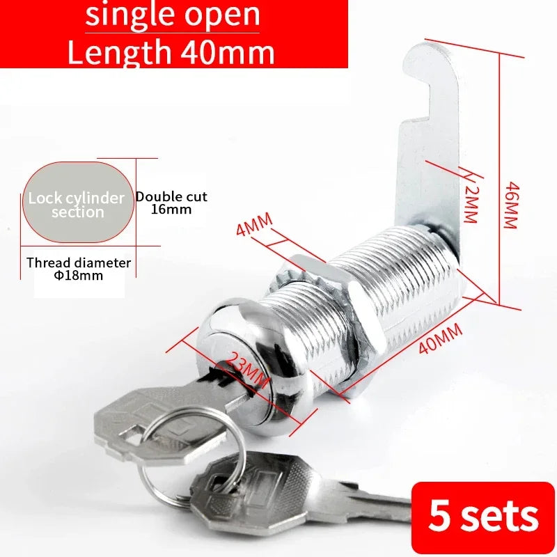 5/20/100SETS 16mm 20mm 25mm 30mm 35mm Metal Rotary Key Switch Push Button Lock Switch Latching Cylinder Cabinet Security Locker