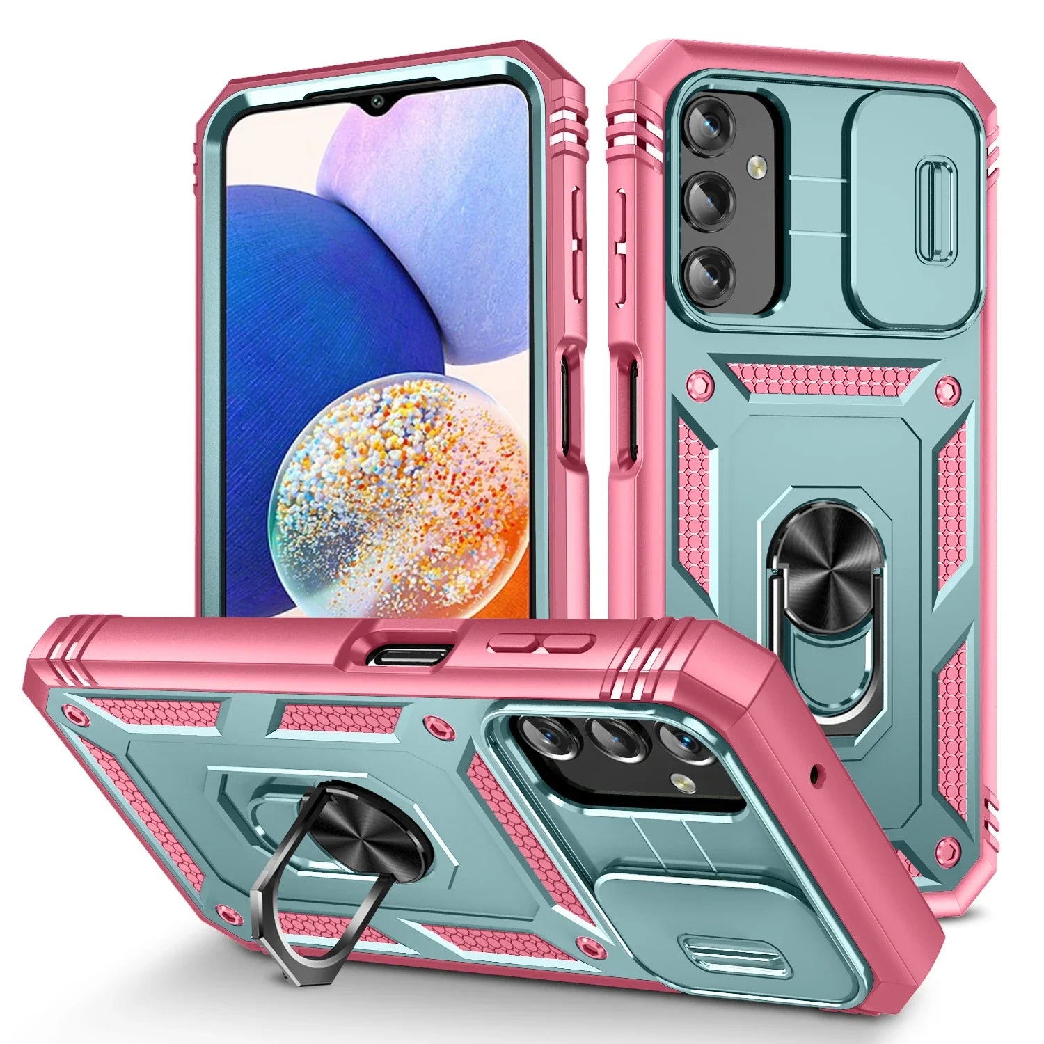 Samsung Galaxy S24 Hard Armor Case - Military-Grade Shockproof Cover Pink Tidesmit