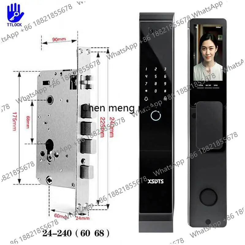 XSDTS TT-LOCK APP Voice Intercom Palmar vein Camera Smart Lock 3D Face Recognition Fingerprint Password Smart Door Lock