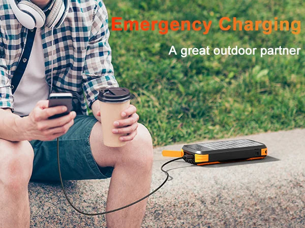 40000mAh Solar Power Bank with 4 Built-in Cables - PD 20W Fast Charger Tidesmit