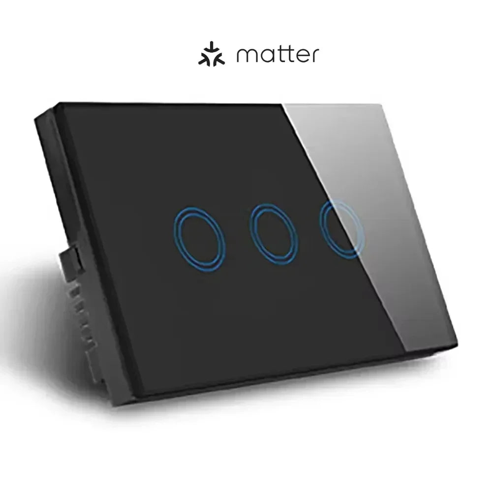 Melery Matter over WiFi Smart Light Switch Glass Touch Sensor Remote Control by Alexa GoogleApple Home Siri Homekit SmartThings