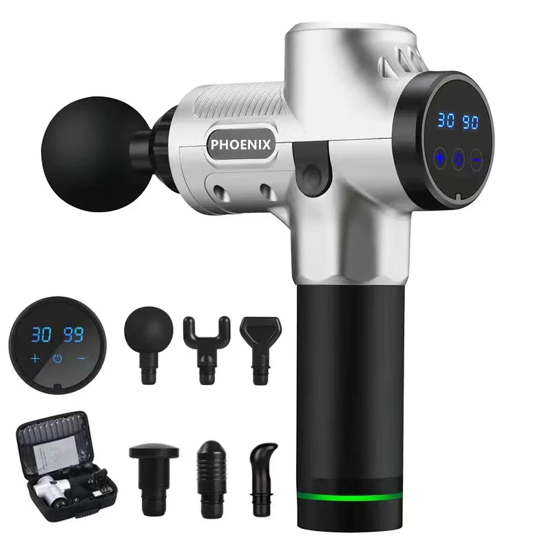 Deep Tissue Massage Gun for Muscle Recovery, 6 Heads - Tidesmit Body Shaping Massage Equipment G6 Silver Tidesmit