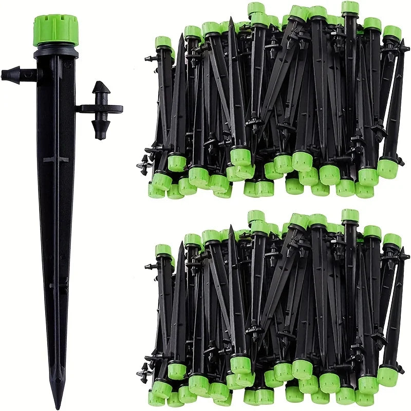 Drip Emitters Perfect for Tube PE Pipe,Adjustable 360 Degree Water Flow Irrigation Drippers on Stake for Flower Bed,Garden, Lawn