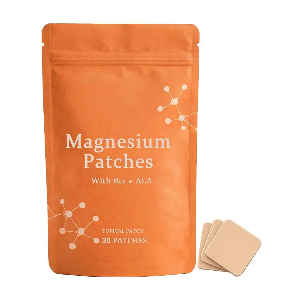 30pcs Magnesium Chloride Patch with Vitamin B12 Folic Acid Topical Health Support Easy Apply Comfortable Wear Day Night Use