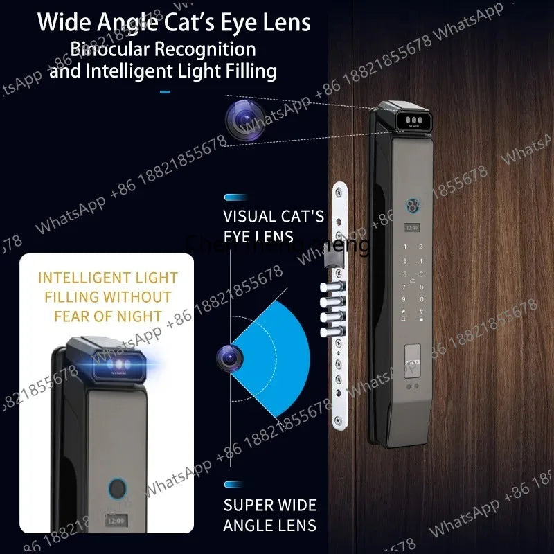 3D Face Real-time Intercom Smart Door Lock Palmar vein Camera Intelligent Fingerprint Password Biometric Electronic Key Unlock