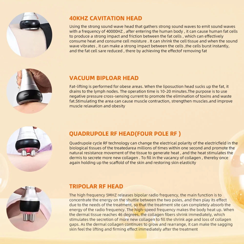 40K Cavitation Body Slimming Machine for Targeted Skin Tightening Body Shaping Massage Equipment Tidesmit
