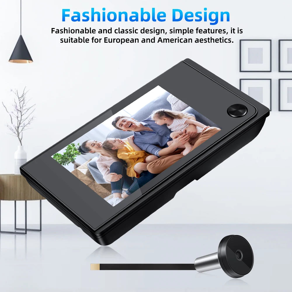 Elecpow 3.5 inch Peephole Video Doorbell Camera 120 Degree Angle Peephole Viewer Smart Home Outdoor Cat Eye Visual Doorbell