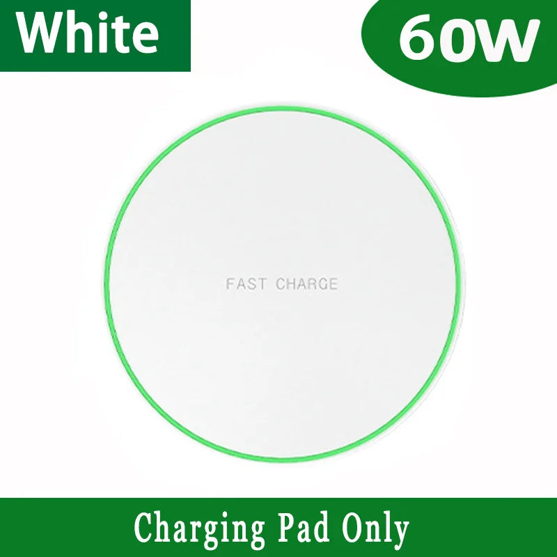 60W Fast Wireless Charger Dock | Qi Certified & MagSafe Compatible White Tidesmit