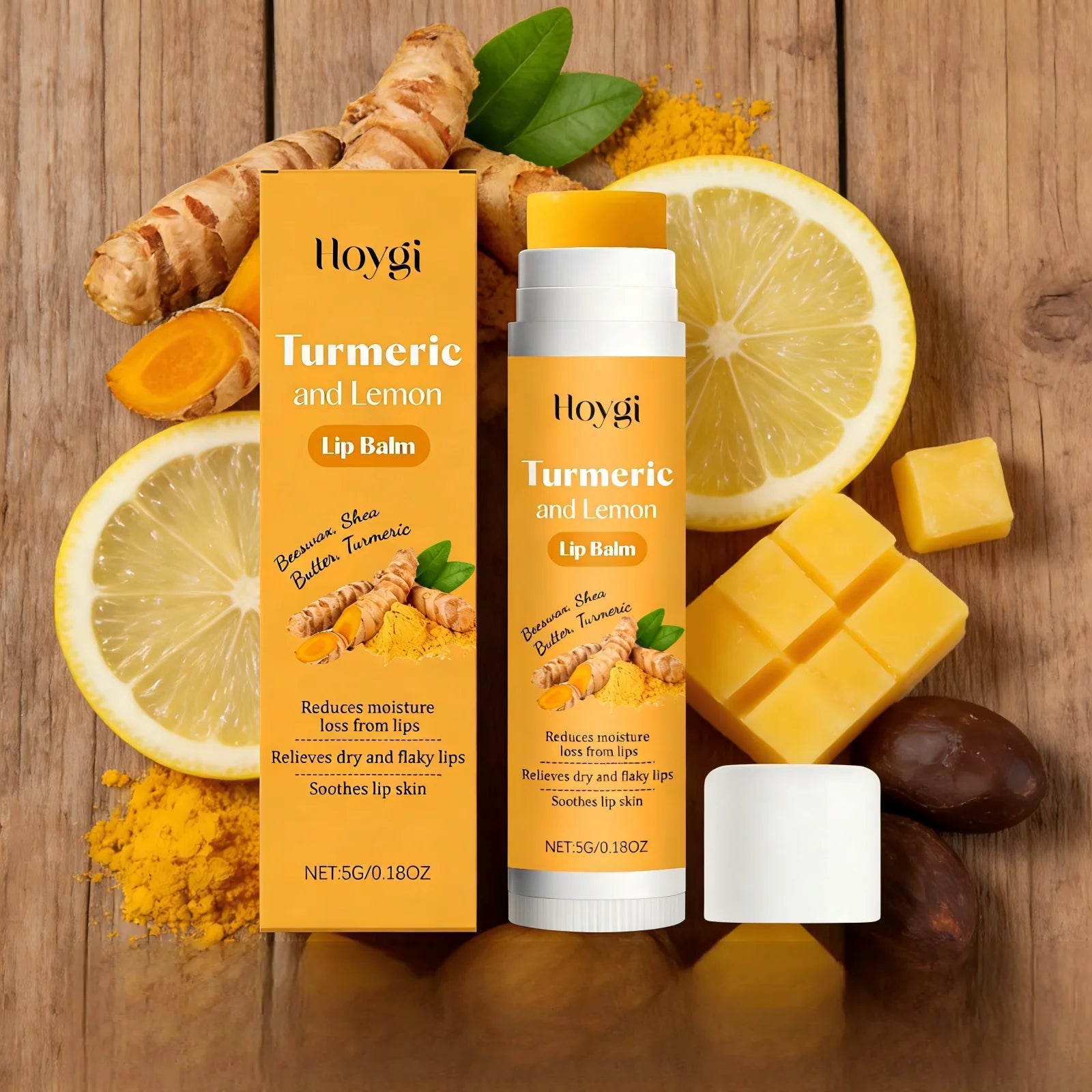 Turmeric Lemon Lip Balm for Dark Lips | Moisturizing Treatment Lip Care Tidesmit