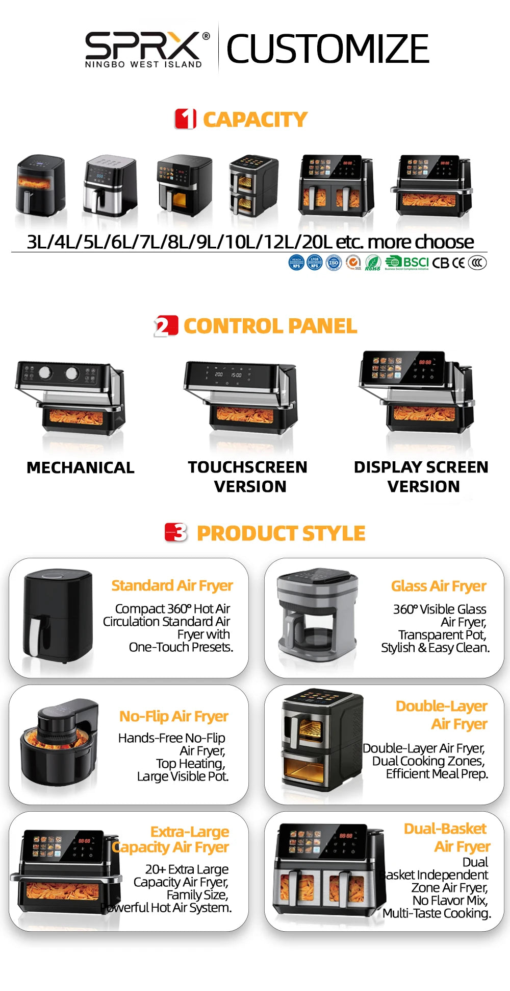 New Design 5l Electric Fryer Kitchen Oil-free Air Fryer Factory With Great Price