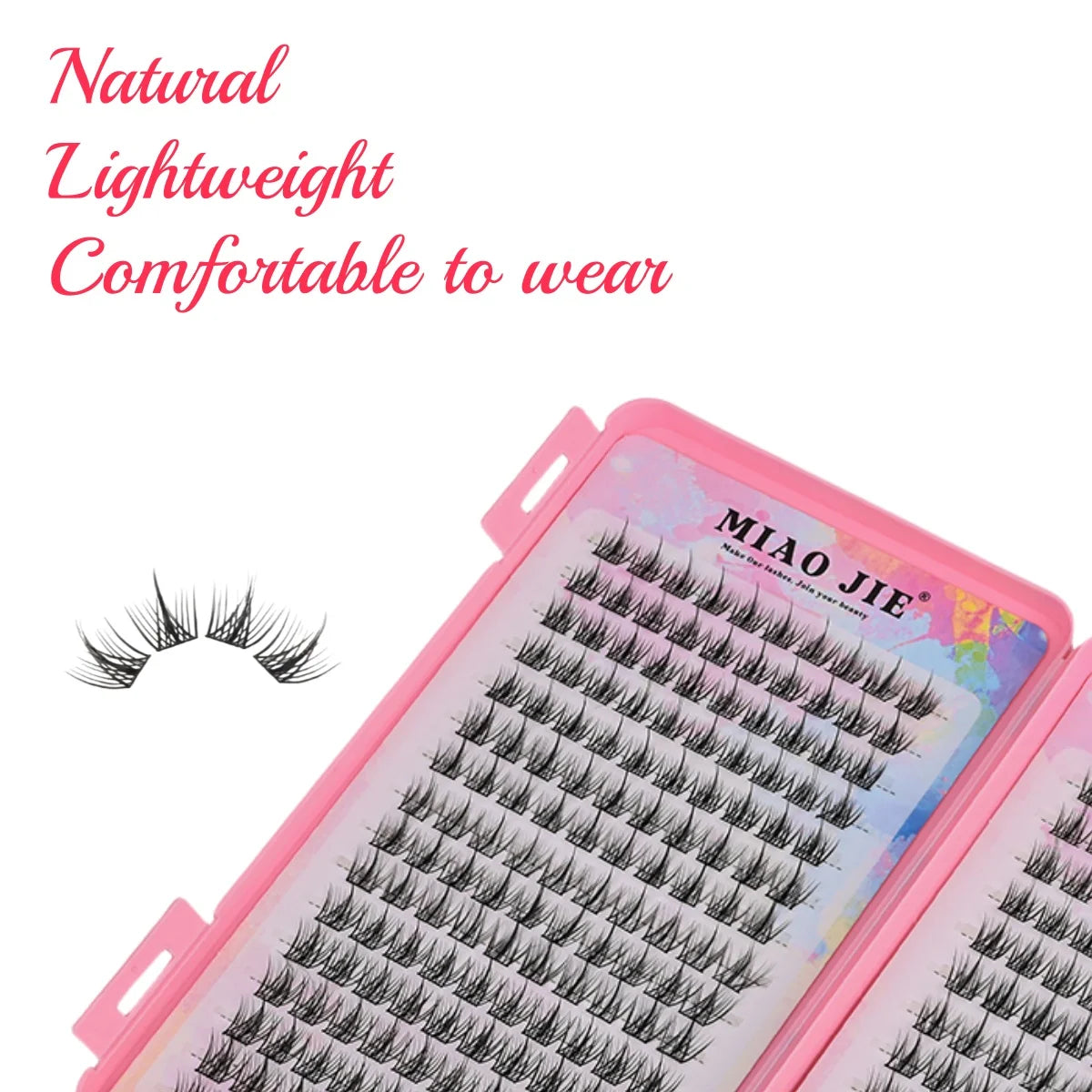 MIAOJIE Large Eyelashes with Pointed Cat-Eye C-Curl 10-14Mm Eyelashes That Are Natural And Light Without Blinking to Enlarge