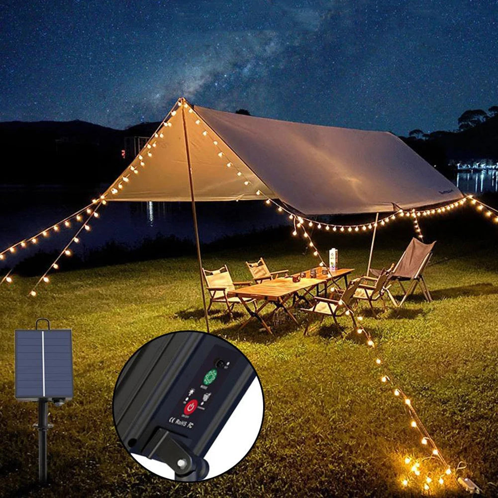 Solar Battery Box LED String Lamp Solar Panel Controller with Remote Garden Street Path Camping Light Decoration